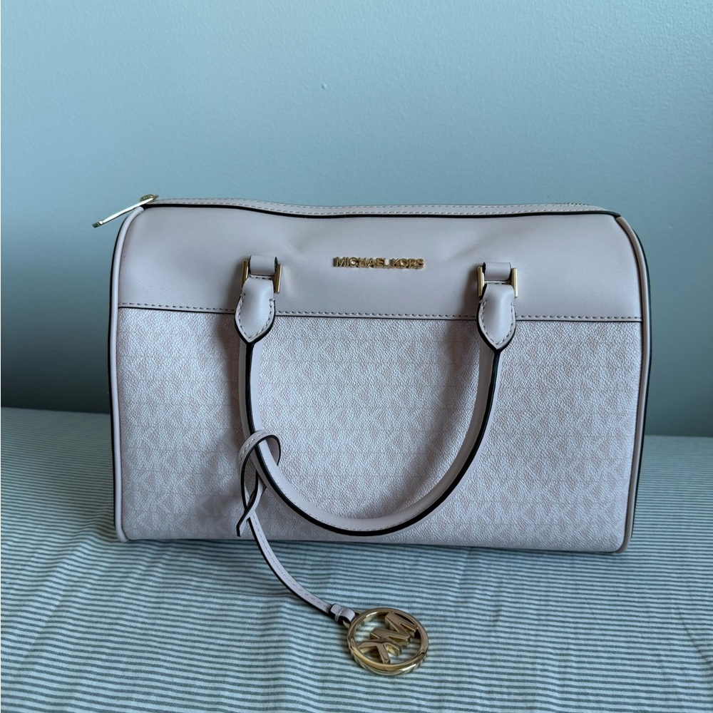 Michael Kors Pink Satchel with Gold-Tone Hardware